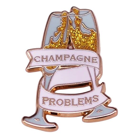 ✨2/$16 or 3/$20✨ “Champagne Problems” Enamel Pin Taylor Swift Evermore Album - Picture 1 of 5